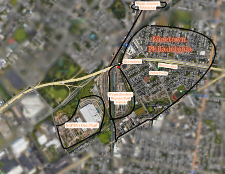 a map of the Nicetown neighborhood
