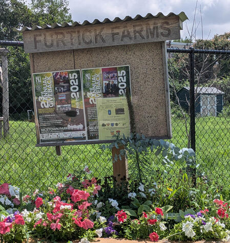 the sign at the front of Furtick Farms
